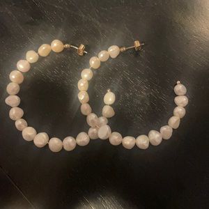ZARA PEARL HOOPS
